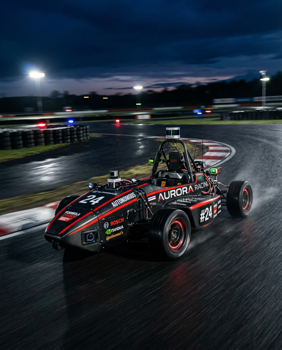 Autonomous Formula Student race car on track